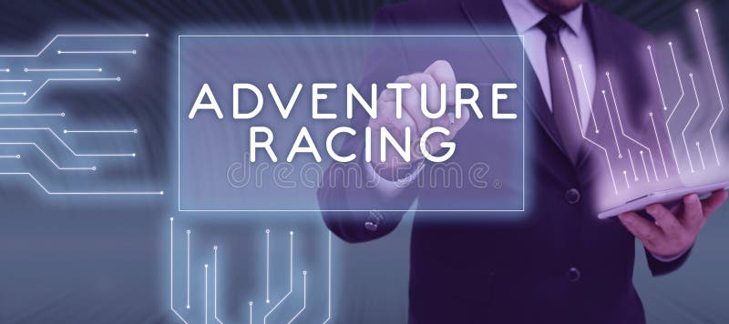 Sign Displaying Adventure Racingdisciplinary Sport Involving Navigation