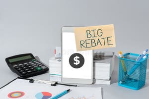 Text Showing Inspiration Big Rebate Concept Meaning Huge Rewards That 