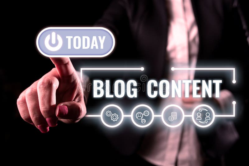 Conceptual Display Blog Content. Concept Meaning Posts on One