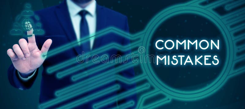 Conceptual display Common Mistakes. Word for actions that are often used interchangeably with error. Text caption presenting Common Mistakes, Business showcase actions that are often used interchangeably with error