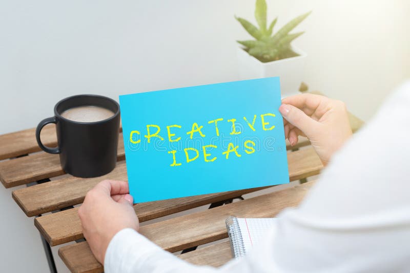 Conceptual display Creative Ideas. Business concept Unique strategy for captivating audiences interest stock image