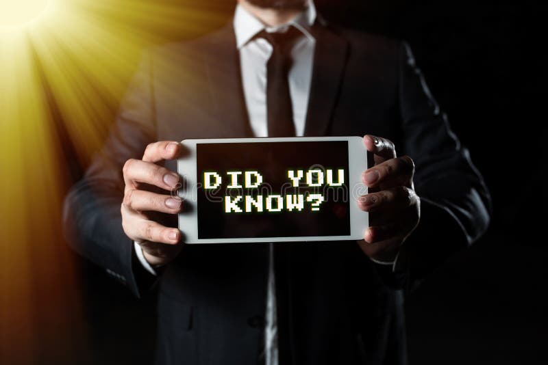Conceptual display Did You Know. Business concept Knowing the next move Thinking Trivia Brainstorming Wondering stock image