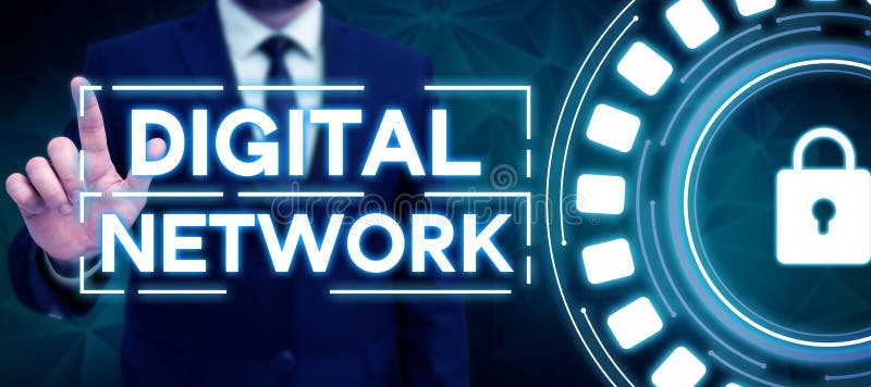 Conceptual display Digital Network. Business approach network incorporating digital switching and transmission royalty free stock photography