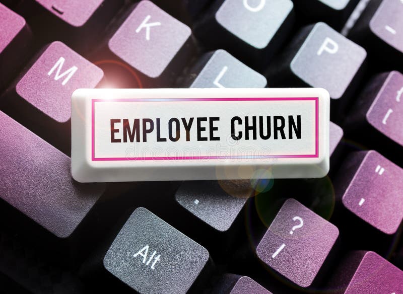 Conceptual display Employee Churn. Business concept rate of change of existing workes are lost and new added royalty free stock photos