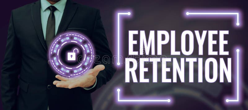 Text sign showing Employee Retention. Business concept internal recruitment method employed by organizations stock photography