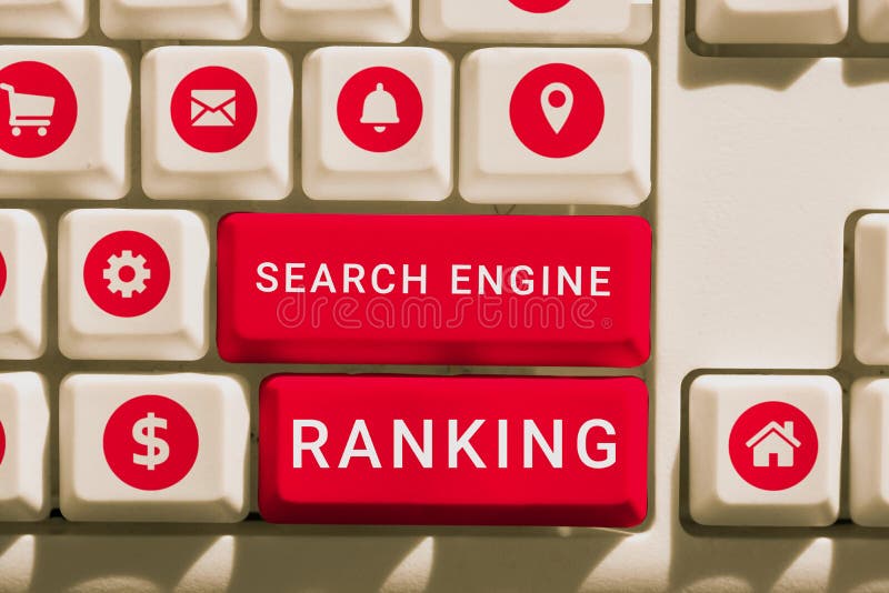 Conceptual display Search Engine Ranking. Word for Rank at which site appears in the search engine query