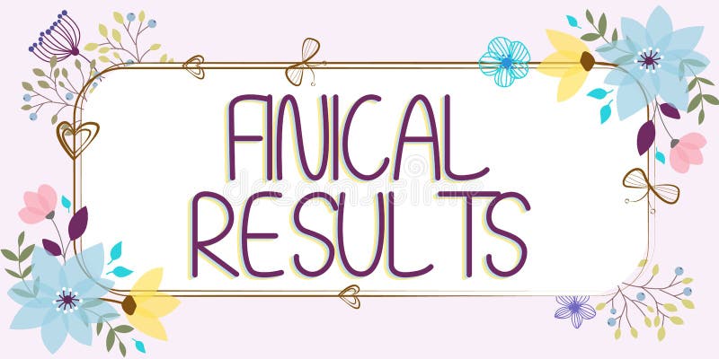 Conceptual display Finical Results. Conceptual photo written records that convey the business activities stock illustration