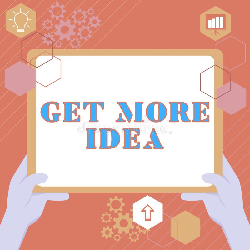 Conceptual display Get More Idea. Conceptual photo Random Input Mind Map Picture Mock up Surveys Visualization royalty free illustration