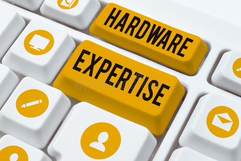 Conceptual Display Hardware Expertise. Word Written on Machines and