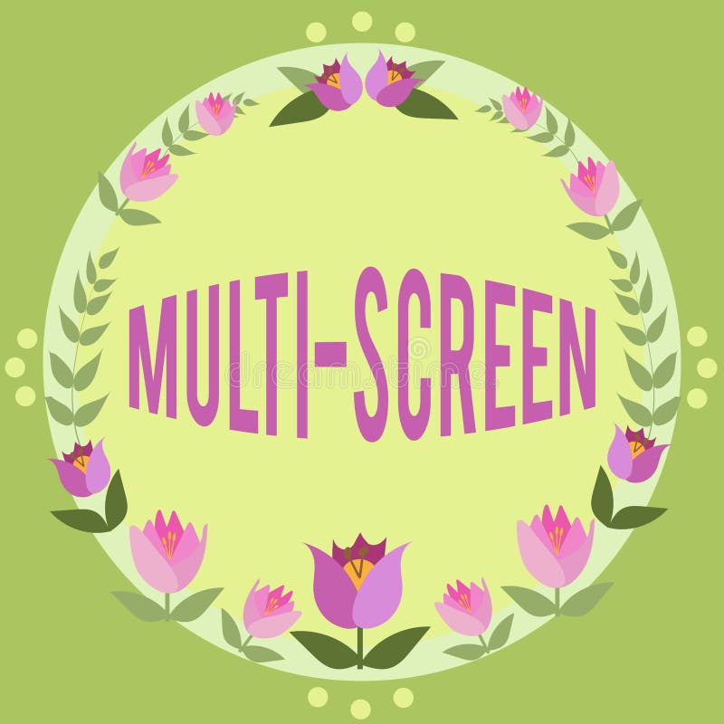 Conceptual display Multi Screen. Business approach Having or involving several screen especially in a cinema Frame vector illustration