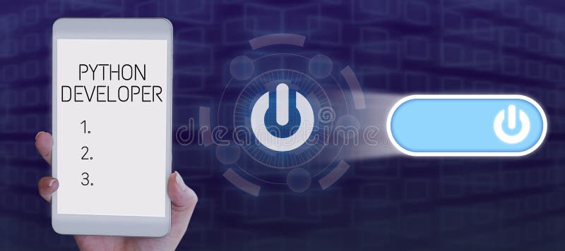 Conceptual Display Python Developer. Conceptual Photo Employees are
