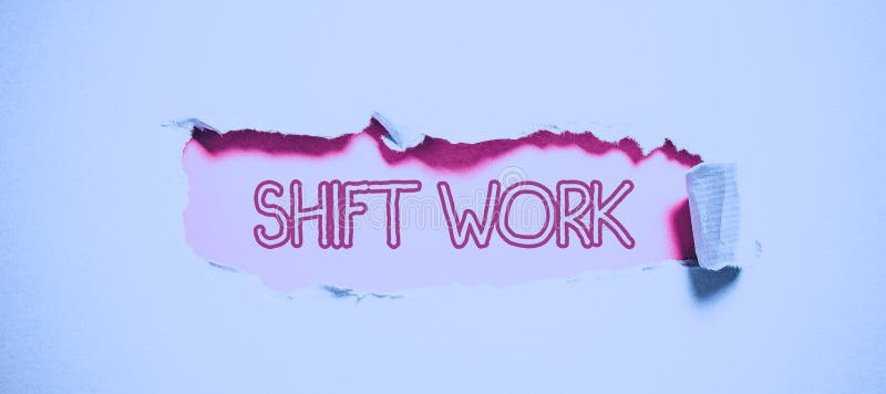 Conceptual display Shift Work. Business overview work comprising periods in which groups of workers do the jobs in stock photos