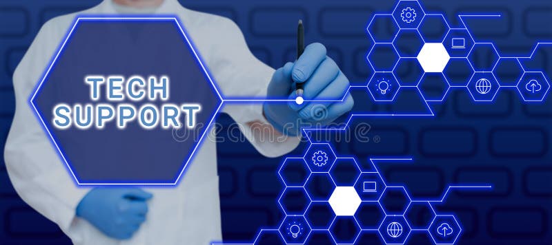 Conceptual display Tech Support. Conceptual photo Assisting individuals who are having technical problems Doctor royalty free stock image