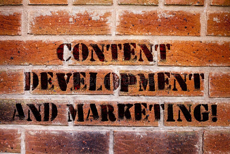 Conceptual hand writing showing Content Development And Marketing. Business photo text Social media advertising optimization royalty free stock images