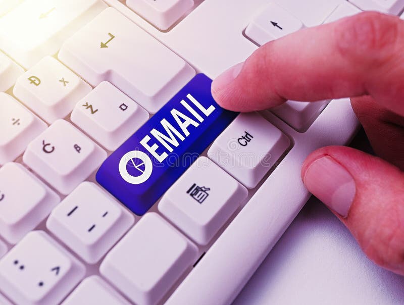 Conceptual hand writing showing Email. Business photo text Sending a commercial message to a group of showing using mail royalty free stock photo Conceptual hand writing showing Email. Business photo text Sending a commercial message to a group of showing using mail royalty free stock photo