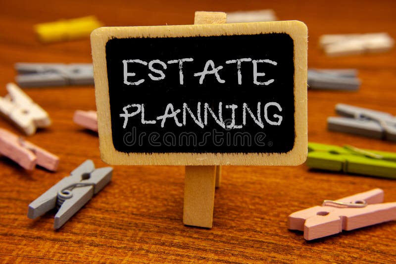 Conceptual hand writing showing Estate Planning. Business photo showcasing Insurance Investment Retirement Plan Mortgage Propertie royalty free stock photo