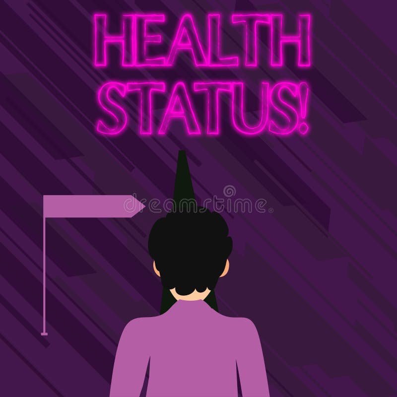 Conceptual hand writing showing Health Status. Business photo text The state of health of a demonstrating or population vector illustration