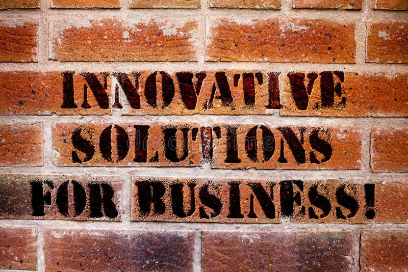 Conceptual hand writing showing Innovative Solutions For Business. Business photo text Modern ideas applied to companies stock photos