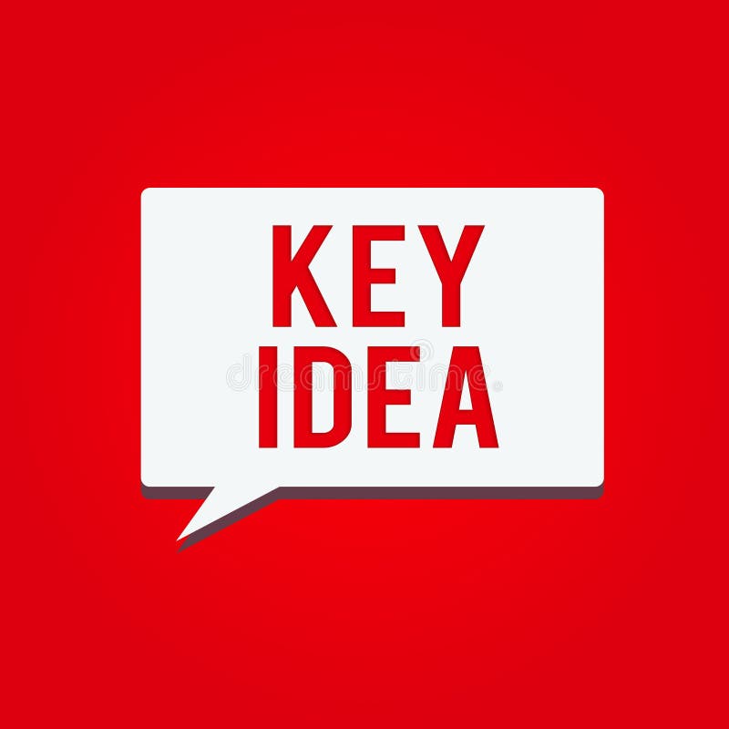 Conceptual hand writing showing Key Idea. Business photo showcasing the central thought which is the most important in a vector illustration