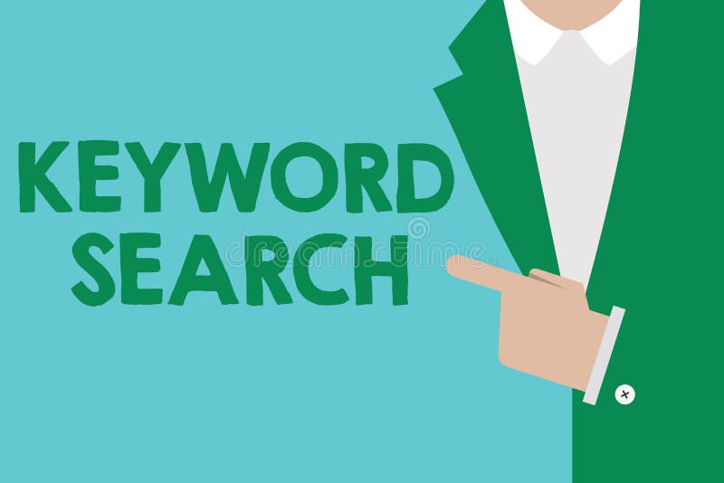 Conceptual hand writing showing Keyword Search. Business photo showcasing Using word or term to look correct subject associated to royalty free illustration