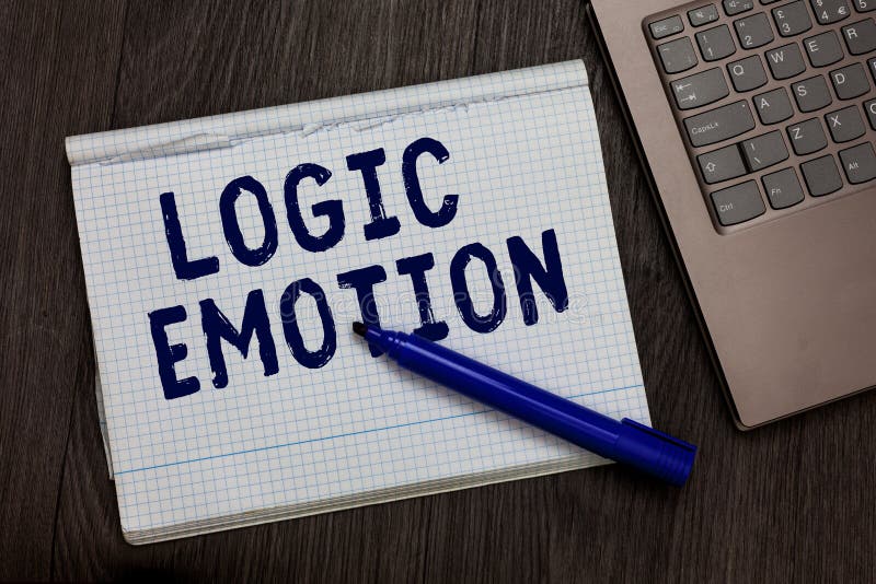 Conceptual hand writing showing Logic Emotion. Business photo text Unpleasant Feelings turned to Self Respect Reasonable Mind Open royalty free stock photography