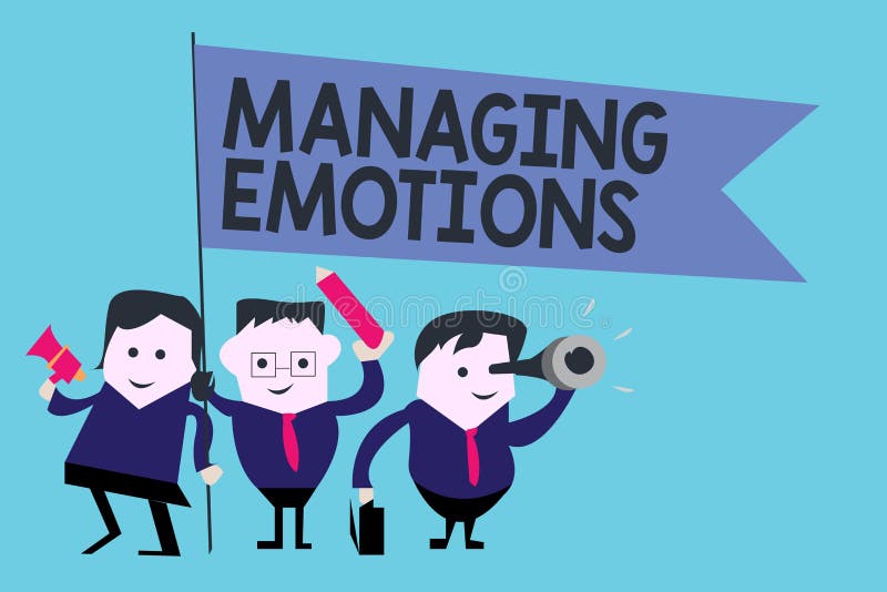 Conceptual hand writing showing Managing Emotions. Business photo text Controlling feelings in oneself Maintain composure vector illustration
