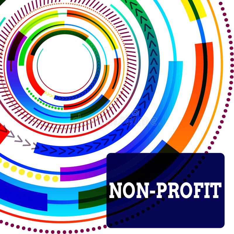Conceptual hand writing showing Non Profit. Business photo showcasing type of organization that does not earn profits royalty free illustration