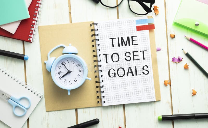 Conceptual hand writing showing Set Smart Goals. royalty free stock photography
