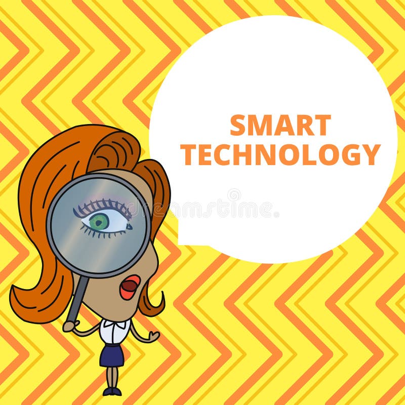 Conceptual hand writing showing Smart Technology. Business photo showcasing gadgets or device that has a built in vector illustration Conceptual hand writing showing Smart Technology. Business photo showcasing gadgets or device that has a built in vector illustration