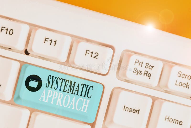 Conceptual hand writing showing Systematic Approach. Business photo showcasing A process used to determine the viability royalty free stock photo