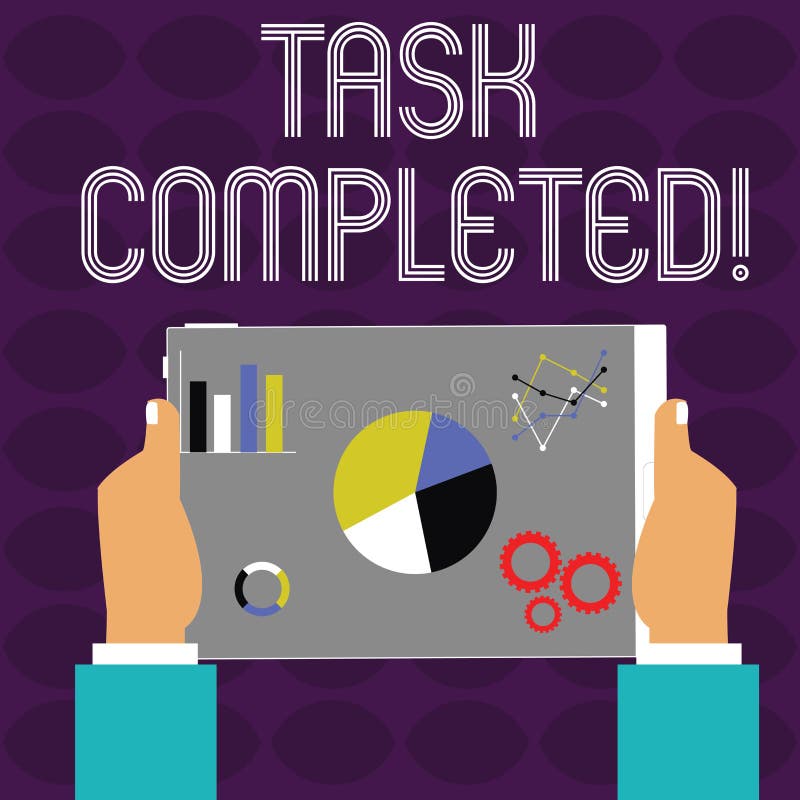 Conceptual hand writing showing Task Completed. Business photo text Finished action or assignments that has no remaining royalty free illustration