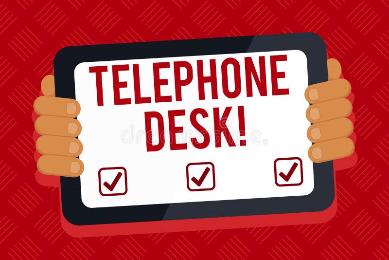 Conceptual hand writing showing Telephone Desk. Business photo text provide a working surface enough to write notes vector illustration