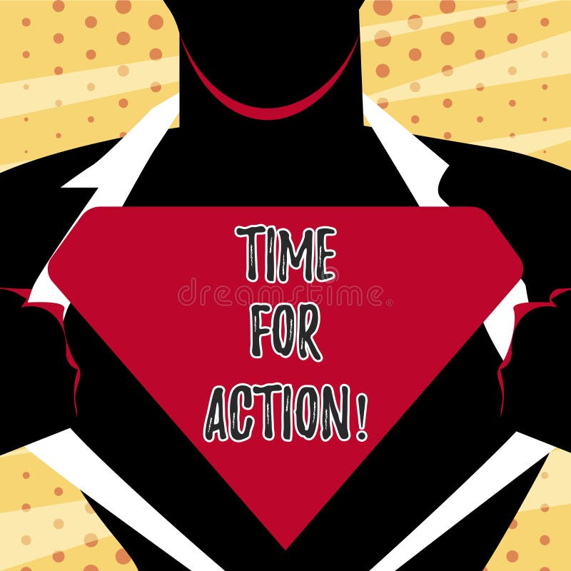 Conceptual hand writing showing Time For Action. Concept meaning Do not sit  idle take initiative get work done duly Blank White Speech Balloons Conver  Stock Photo - Alamy