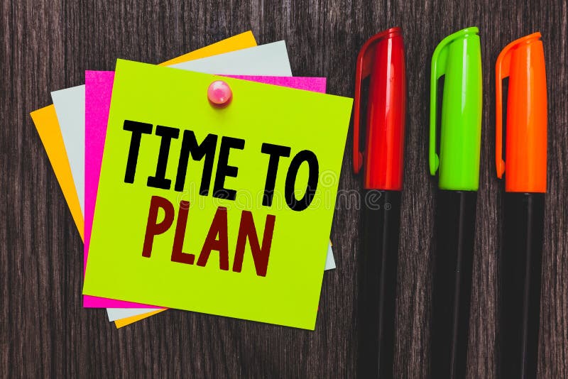 Conceptual hand writing showing Time To Plan. Business photo showcasing Preparation of things Getting Ready Think other solutions royalty free stock photography