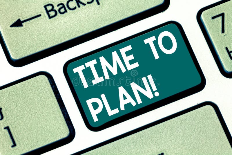 Conceptual hand writing showing Time To Plan. Business photo text Preparation of things Getting Ready Think other royalty free stock photography