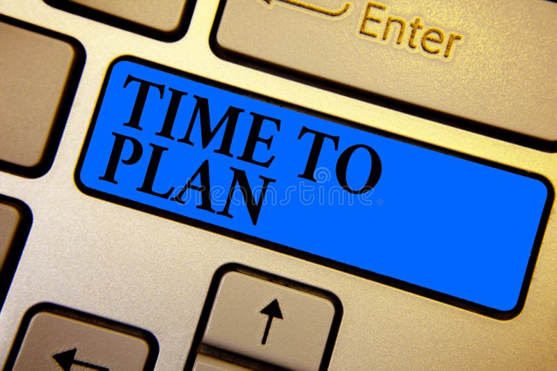 Conceptual hand writing showing Time To Plan. Business photo text Preparation of things Getting Ready Think other solutions Keyboa royalty free stock images