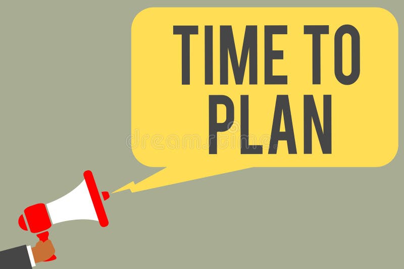 Conceptual hand writing showing Time To Plan. Business photo text Preparation of things Getting Ready Think other solutions Man ho stock illustration