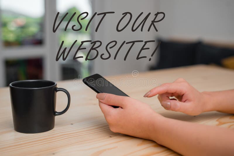 Conceptual hand writing showing Visit Our Website. Concept meaning visitor who arrives at web site and proceeds to browse. Conceptual hand writing showing Visit Our Website. Concept meaning visitor who arrives at web site and proceeds to browse