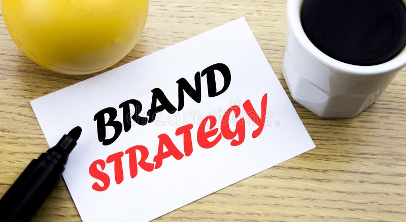 Conceptual hand writing text showing Brand Strategy. Business concept for Marketing Idea Plan written sticky note empty paper, Woo stock images