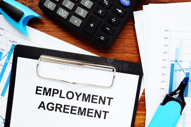 Conceptual hand written text showing Employment Agreement royalty free stock image
