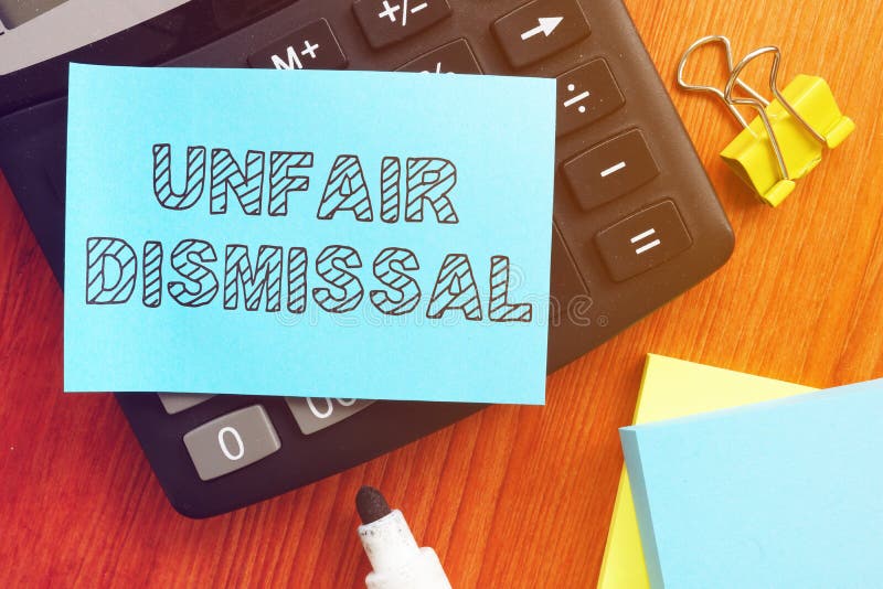Conceptual hand written text showing unfair dismissal royalty free stock photo