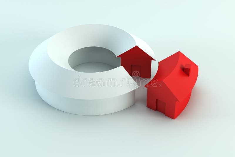 Conceptual house diagram 3d render