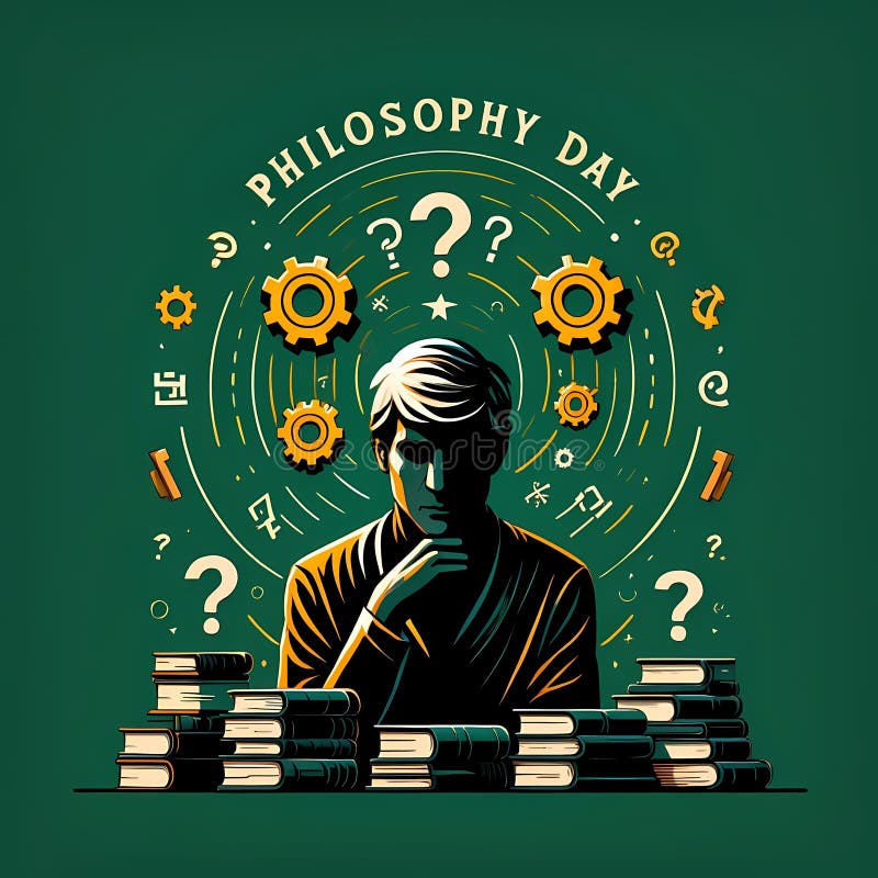 World Philosophy Day Conceptual Illustration stock illustration