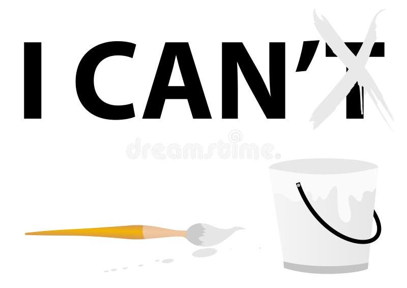 Conceptual illustration with paint bucket vector illustration