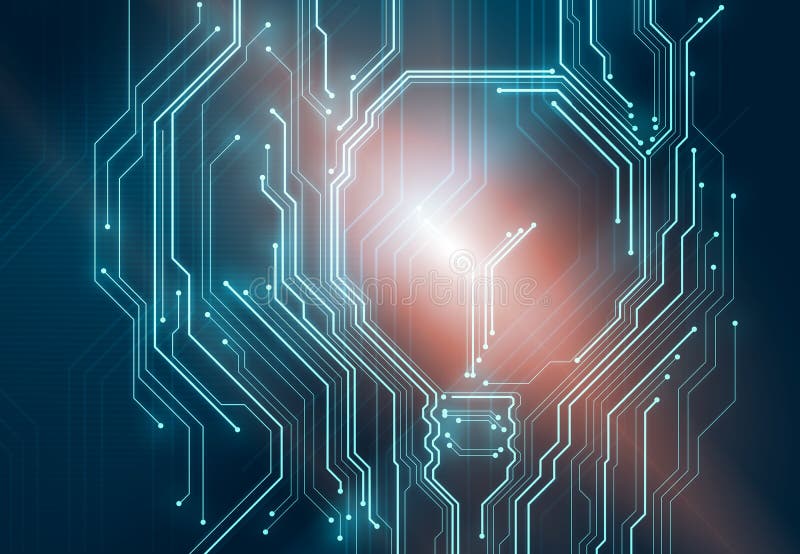 Conceptual image of digital chip lightbulb vector illustration