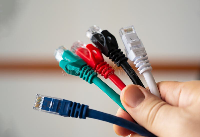 Conceptual Image a Group of Network Cable Stock Image Image