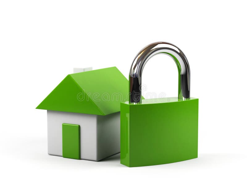 Conceptual image - house under protection. vector illustration