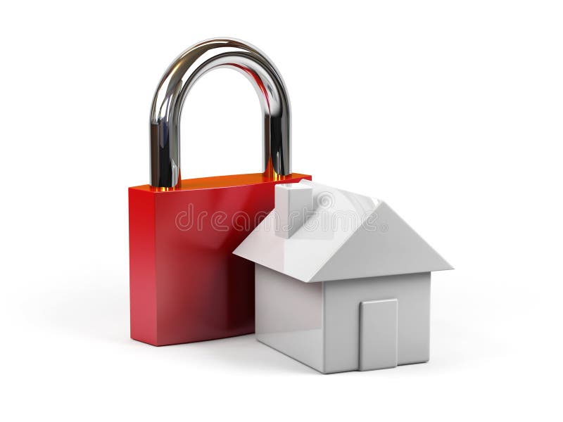 Conceptual image - house under protection. royalty free illustration