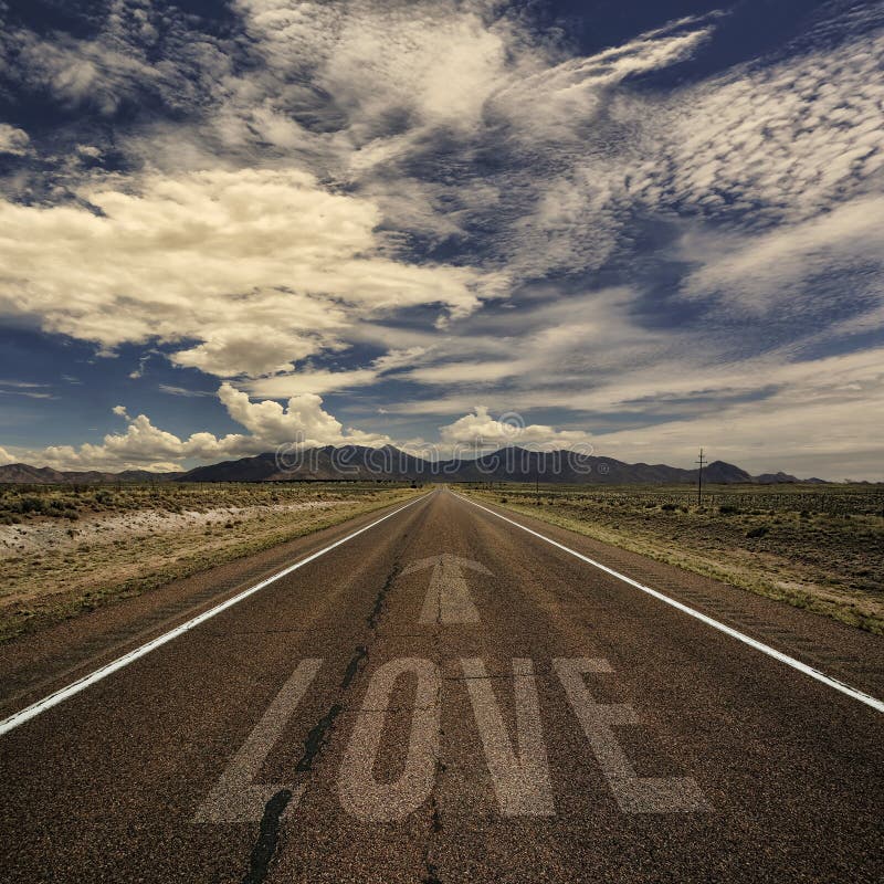 Conceptual Image of Road with the Word Love royalty free stock photo Conceptual Image of Road with the Word Love royalty free stock photo