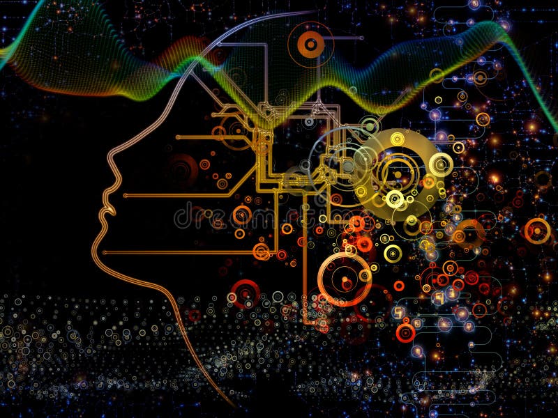 Conceptual Machine Consciousness royalty free illustration